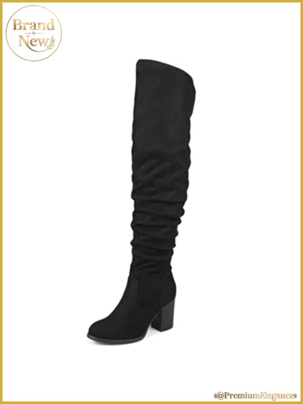 Faux Suede Over-The-Knee Boots 3in Stacked Heel Inside Zip Women